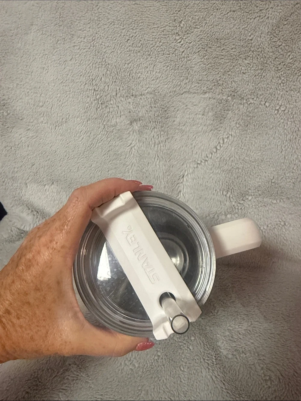 Stanley White Confetti Travel Tumbler with Handle - Picture 5 of 7